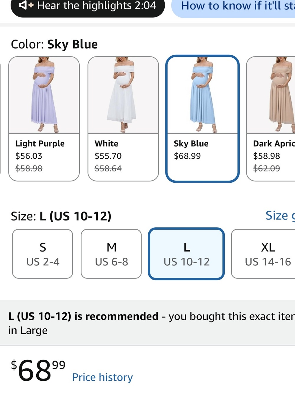 NWT off the shoulder maternity dress - Picture 4 of 4